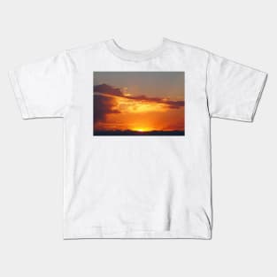 Fiery Sunset over the Rocky Mountains Kids T-Shirt